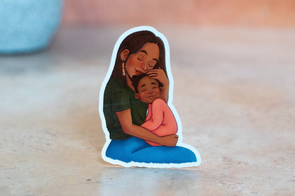 Black Mom and Daughter Sticker