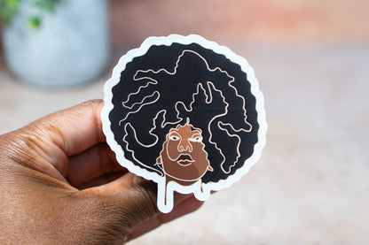 Black Women Single Line Stickers: Afro