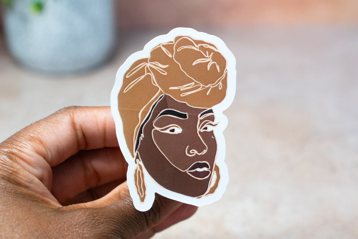Black Women Single Line Stickers: Knot
