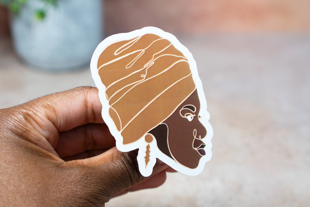 Black Women Single Line Stickers - Wrap