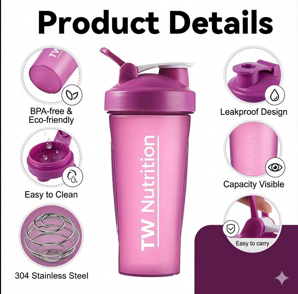 TW Nutrition 28 Oz Shaker Protein Water Bottle