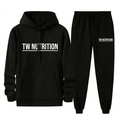 TW Nutrition Men's Jogging Tracksuit Hoodie & Pants Set Black