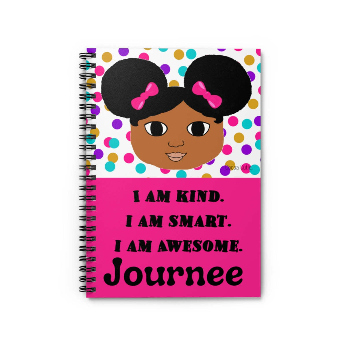 Personalized I Am Affirmations Cocoa Cutie Spiral Notebook - Ruled Line