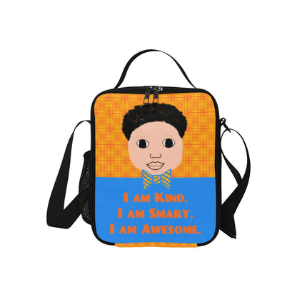 BACKPACK SET "I AM" Cocoa Cutie Affirmations Boy Orange/Blue-(Four Skin Tones) Bundle