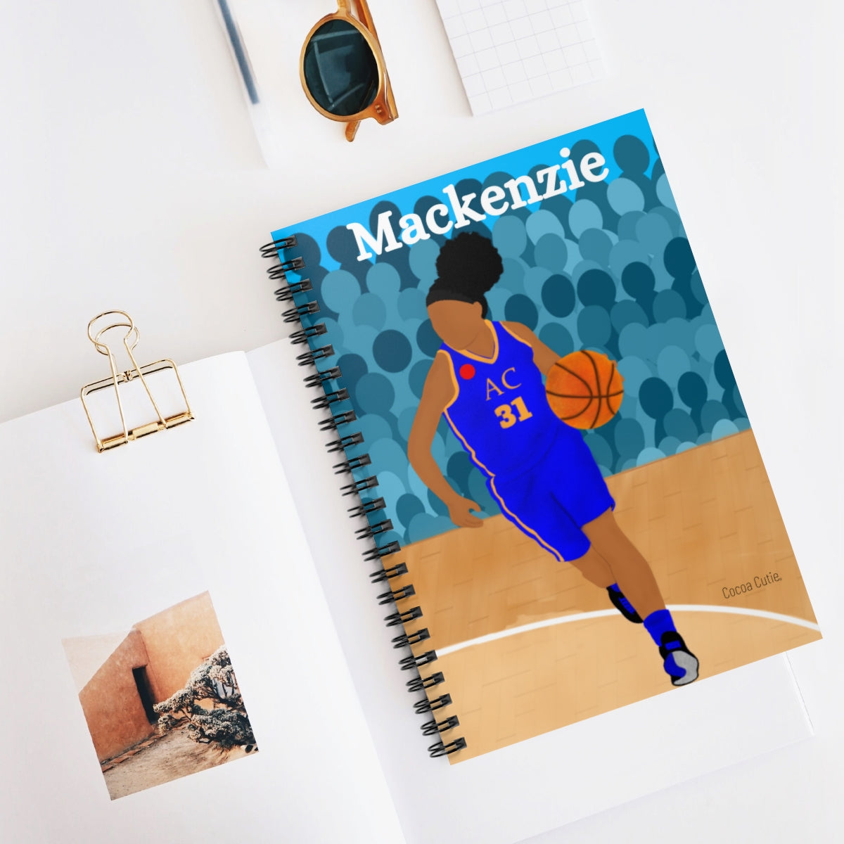 Personalized Basketball Cocoa Cutie Spiral Notebook - Ruled Line