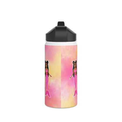 Pink Mermaid Cocoa Cutie Stainless Steel Water Bottle