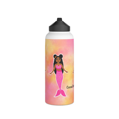 Pink Mermaid Cocoa Cutie Stainless Steel Water Bottle