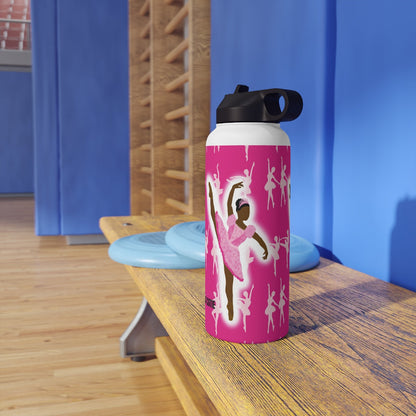 Pink Ballerina Cocoa Cutie Stainless Steel Water Bottle