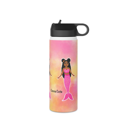 Pink Mermaid Cocoa Cutie Stainless Steel Water Bottle