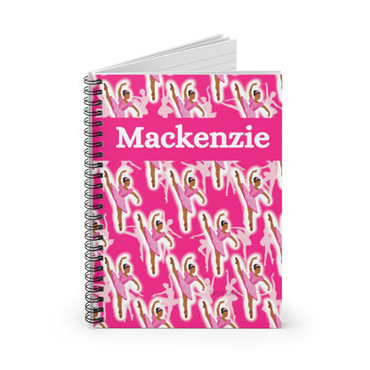 Personalized Pink Ballerina Spiral Notebook - Ruled Line