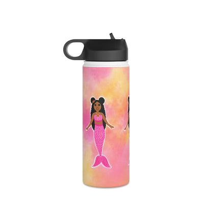 Pink Mermaid Cocoa Cutie Stainless Steel Water Bottle