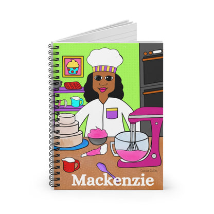 Personalized Baker Cocoa Cutie Spiral Notebook - Ruled Line