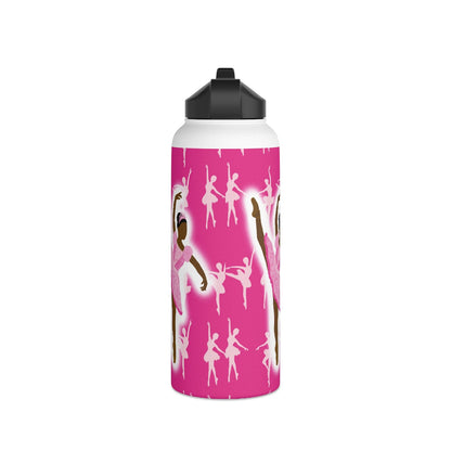 Pink Ballerina Cocoa Cutie Stainless Steel Water Bottle