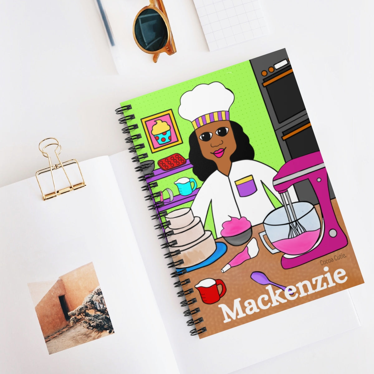 Personalized Baker Cocoa Cutie Spiral Notebook - Ruled Line