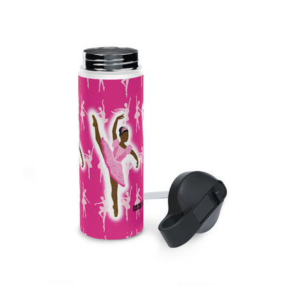 Pink Ballerina Cocoa Cutie Stainless Steel Water Bottle