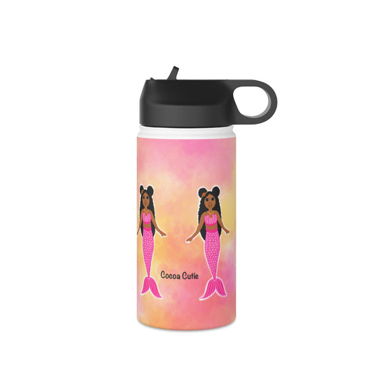 Pink Mermaid Cocoa Cutie Stainless Steel Water Bottle