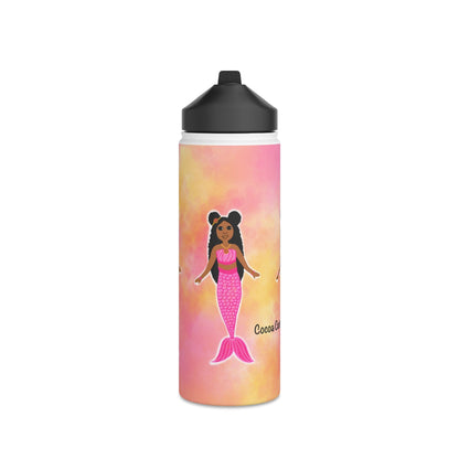 Pink Mermaid Cocoa Cutie Stainless Steel Water Bottle