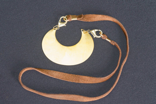 Brass Crescent Moon Necklace