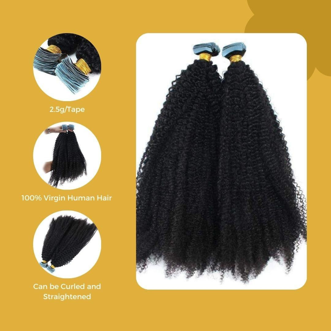 Brazilian Afro Curly Tape Ins