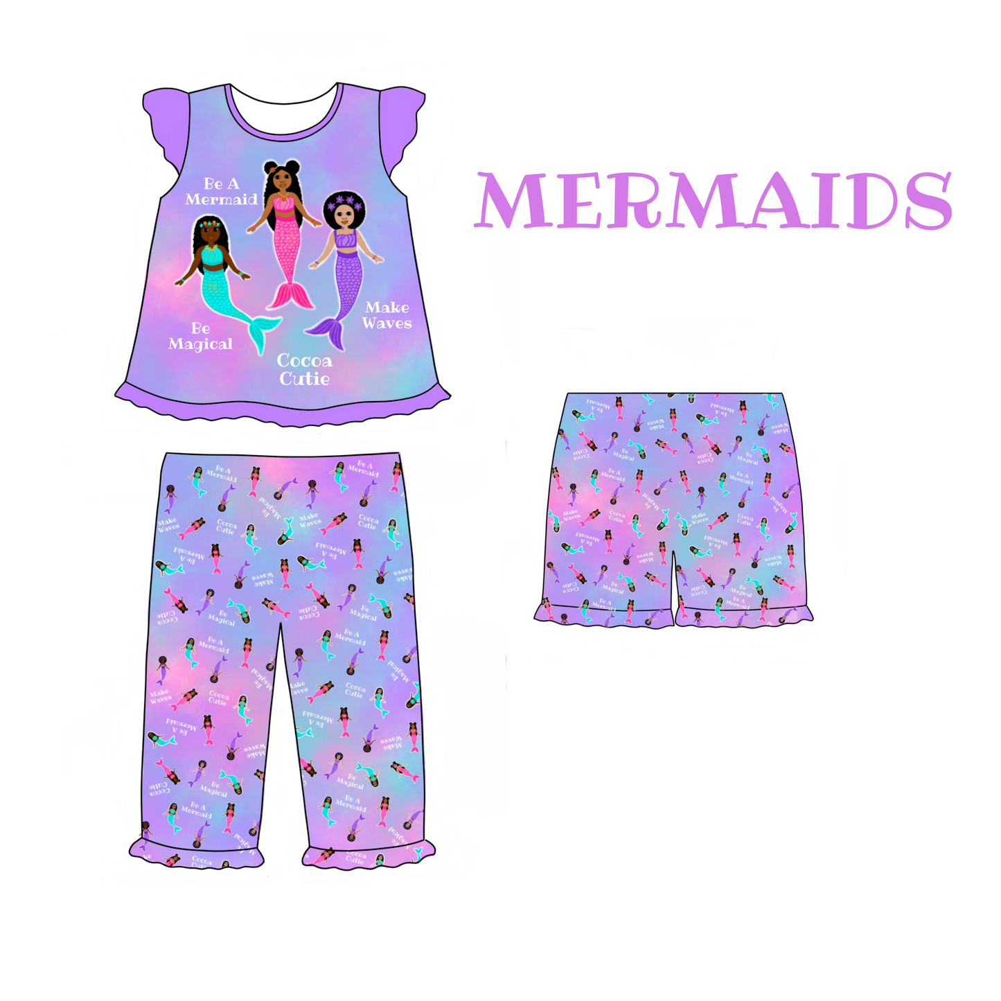 Mermaid Cocoa Cutie Affirmation Pajamas