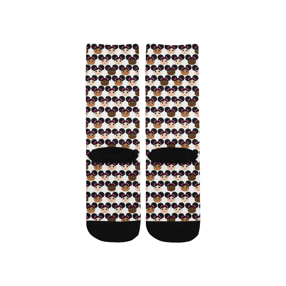 Cocoa Cuties Afro Puffs(All Skin Tones) Kid's Socks