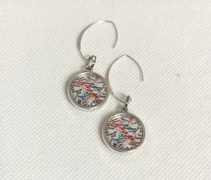 Durham (Adshusheer) Map Earrings