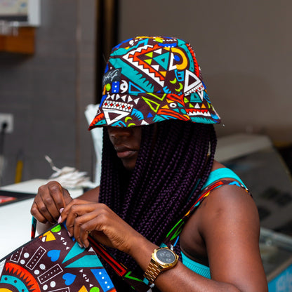 Aisha and Makossa Reversible Bucket Hat Side 2