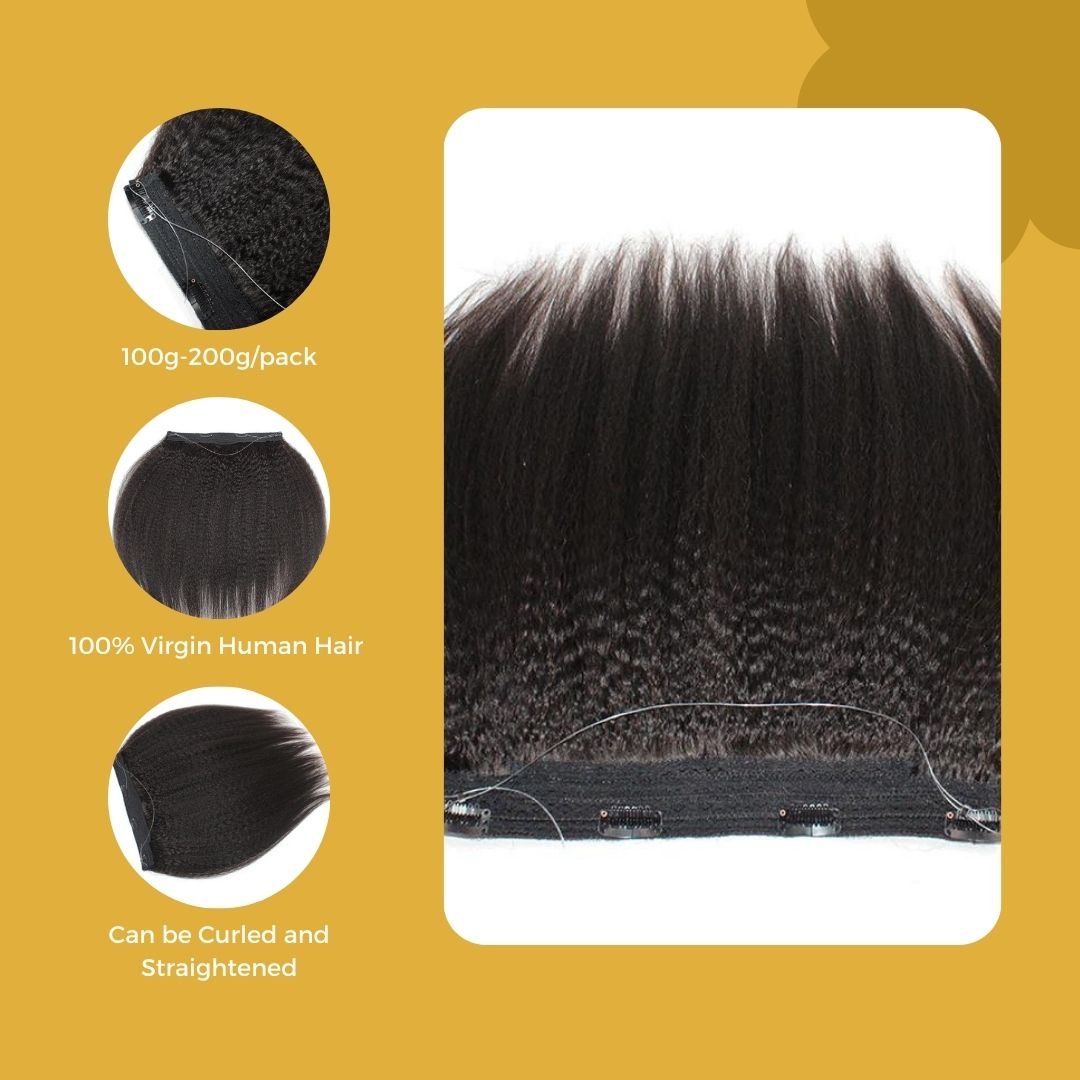 Kinky Straight Halo Hair Clip Ins