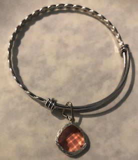 Pink Charm Bracelet with earrings