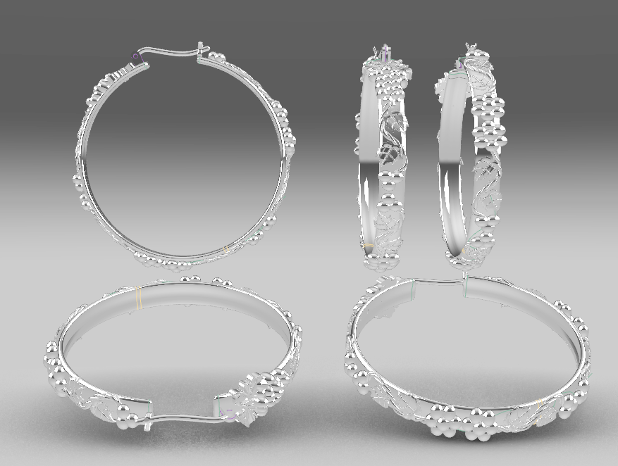 Sterling Silver Grapevine Hoops
