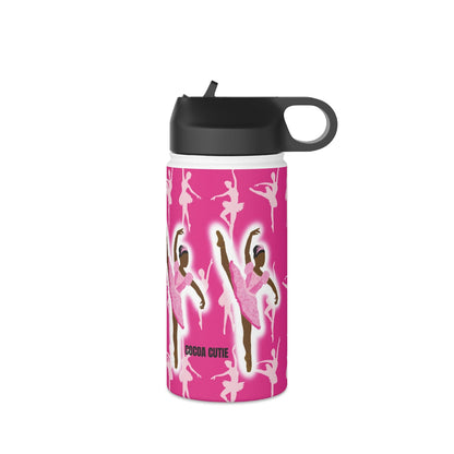 Pink Ballerina Cocoa Cutie Stainless Steel Water Bottle