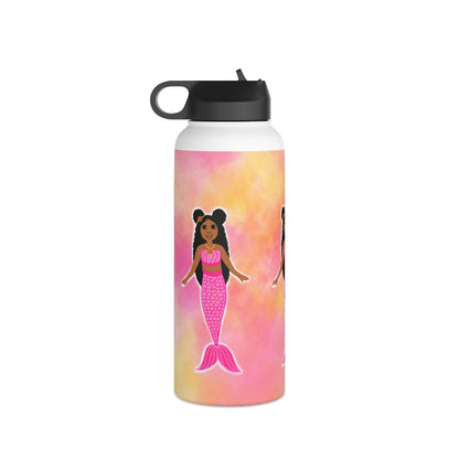 Pink Mermaid Cocoa Cutie Stainless Steel Water Bottle