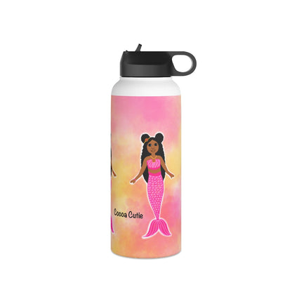 Pink Mermaid Cocoa Cutie Stainless Steel Water Bottle