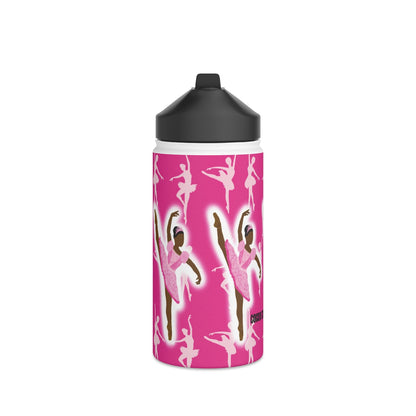 Pink Ballerina Cocoa Cutie Stainless Steel Water Bottle