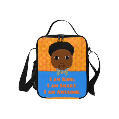 BACKPACK SET "I AM" Cocoa Cutie Affirmations Boy Orange/Blue-(Four Skin Tones) Bundle