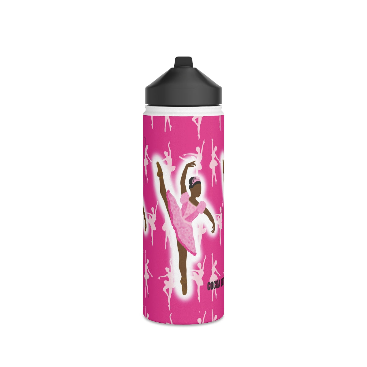 Pink Ballerina Cocoa Cutie Stainless Steel Water Bottle