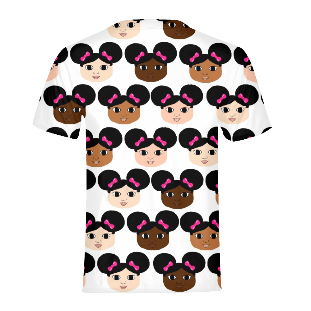 OUR FAVORITE TEE-AFRO PUFFS AND PINK BOWS COCOA CUTIES Kids Performance Tee