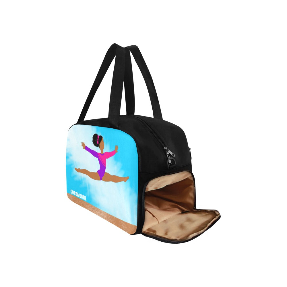 Gymnast Jordyn(MEDIUM SKIN TONE) Cocoa Cutie Travel Competition Bag with Separate Shoe Compartment