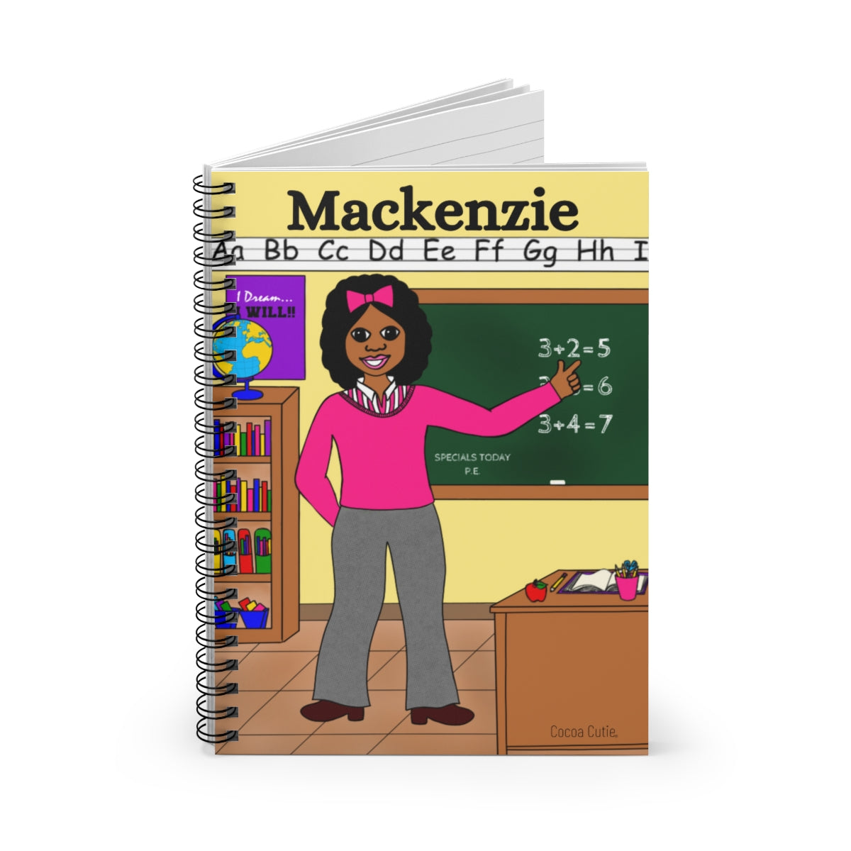 Personalized Teacher Cocoa Cutie Spiral Notebook - Ruled Line