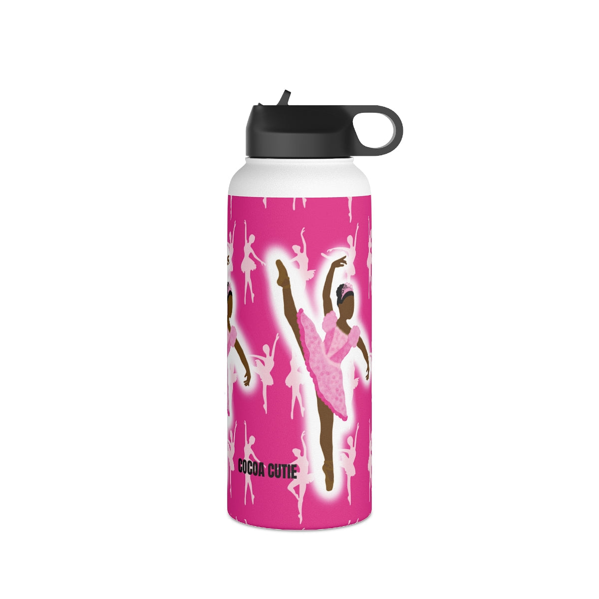 Pink Ballerina Cocoa Cutie Stainless Steel Water Bottle