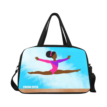 Gymnast Yanna(DARK SKIN TONE) Cocoa Cutie Travel Competition Bag with Separate Shoe Compartment