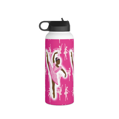 Pink Ballerina Cocoa Cutie Stainless Steel Water Bottle