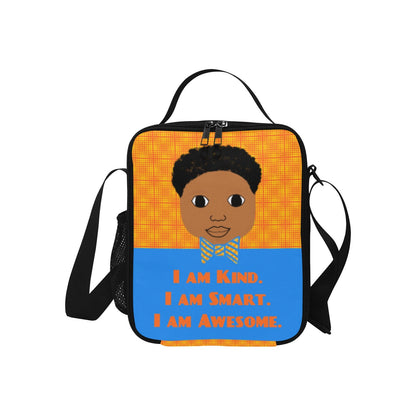 BACKPACK SET "I AM" Cocoa Cutie Affirmations Boy Orange/Blue-(Four Skin Tones) Bundle