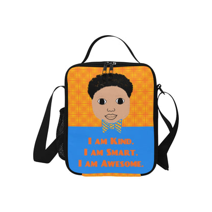 BACKPACK SET "I AM" Cocoa Cutie Affirmations Boy Orange/Blue-(Four Skin Tones) Bundle