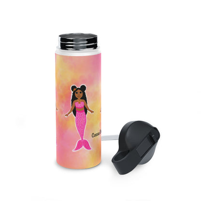 Pink Mermaid Cocoa Cutie Stainless Steel Water Bottle