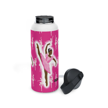 Pink Ballerina Cocoa Cutie Stainless Steel Water Bottle