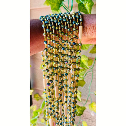 Green Rectangle waist beads