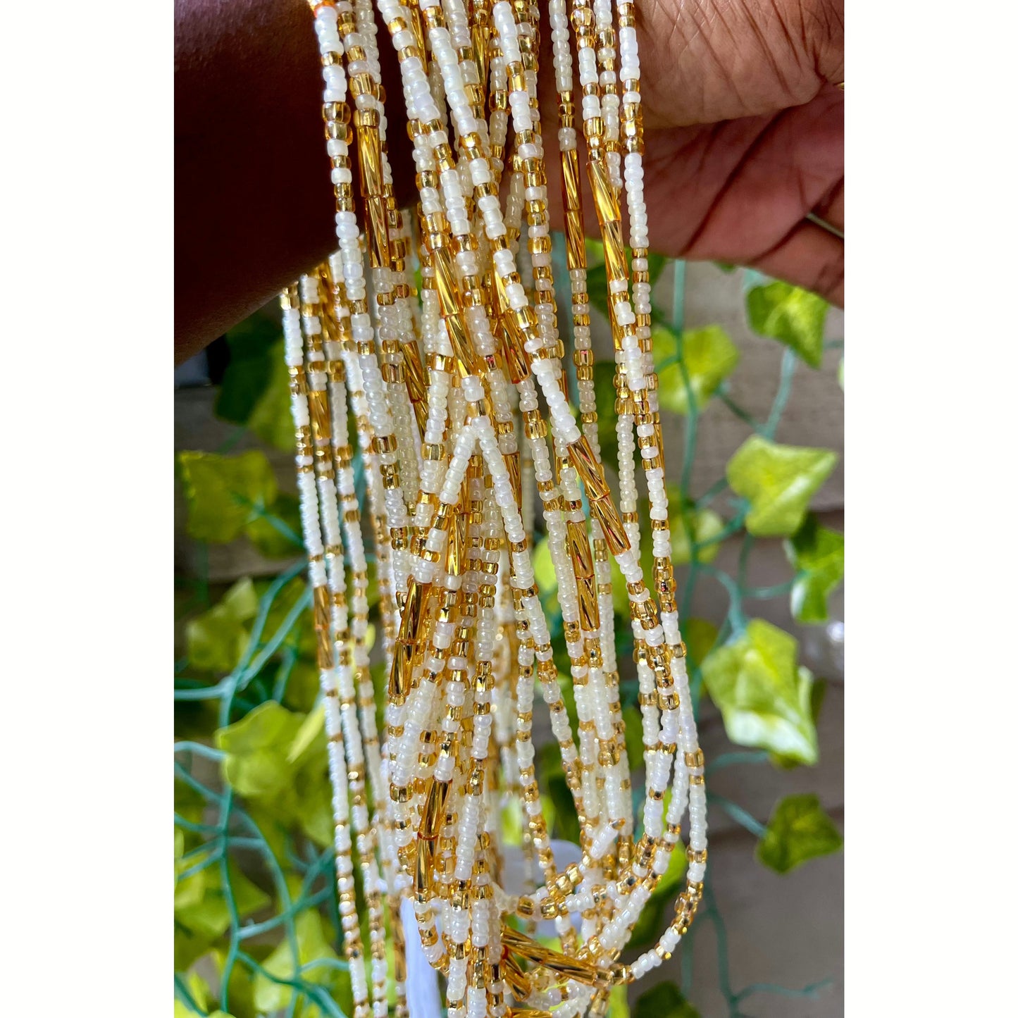 White and Gold 2 Waist-beads