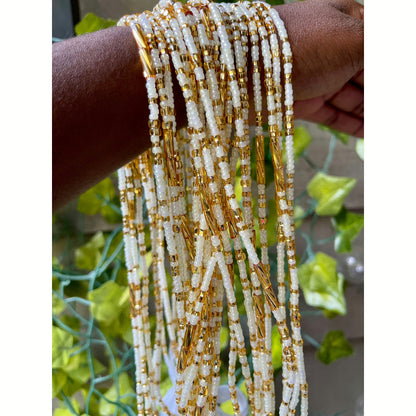 White and Gold 2 Waist-beads