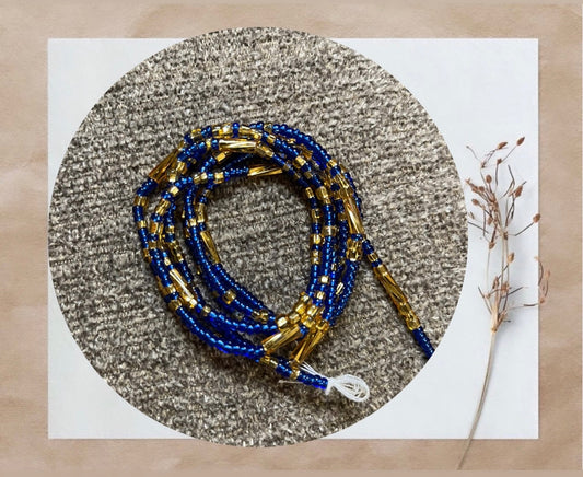 Blue and Gold 2 Waist Beads